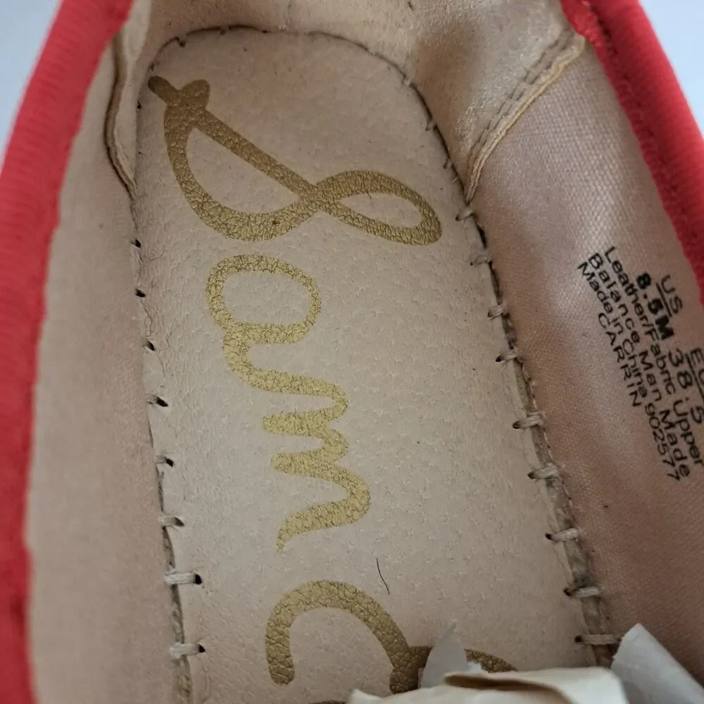 Sam Edelman Women's Carrin Suede Platform Espadrille Slip On Shoes Red size 8.5M